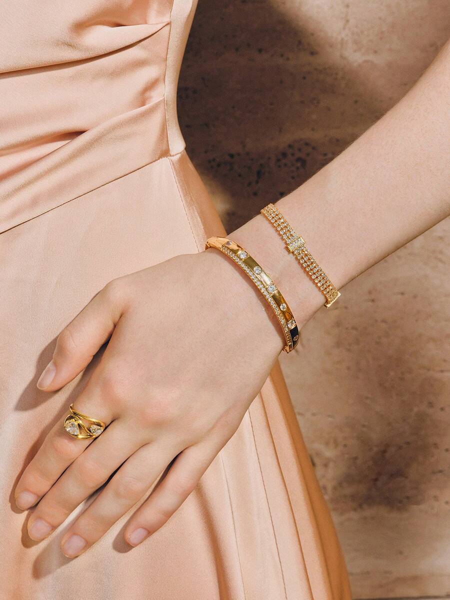 Opalesca Fashion Design Bracelet - Yellow Gold - View 1