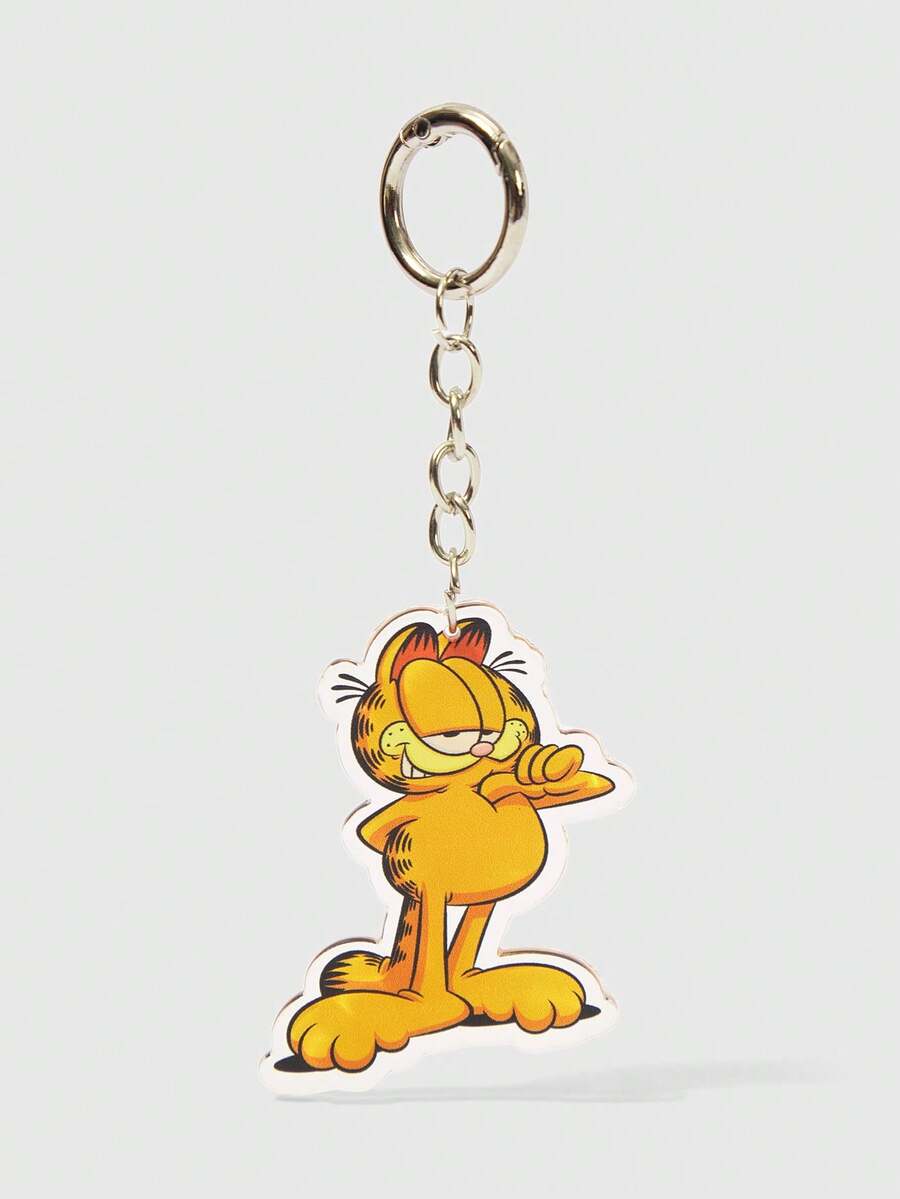 GARFIELD | SHEIN 卡通橘貓壓克力鑰匙圈，可愛動物包包掛飾 - 多色12 - 查看 1