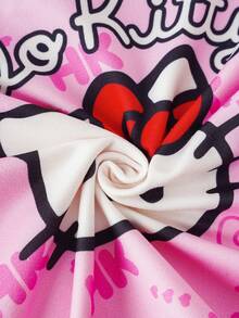 HELLO KITTY AND FRIENDS | SHEIN 少女可愛卡通印花細肩帶上衣與短褲居家服套裝 - 粉色 - 查看 7