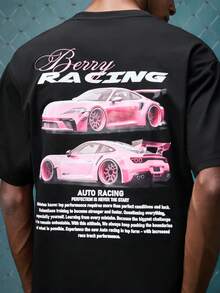 EVRINFINITE Zrgoth Men's Fashionable Versatile Racing Culture Element Print Short Sleeve T-Shirt - Black - View 7