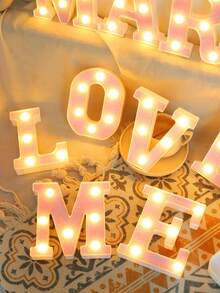 1pc 16cm Home Decor LED Letter & Number Lights, Battery Power 1st 18th 30th 50th Birthday Party Decor Marquee Number Letter Sign Light,Light Up Letters For Wall Decor Bedroom Decor,Proposal Wedding Decoration Illuminated Alphabet Sign - Pink - View 15