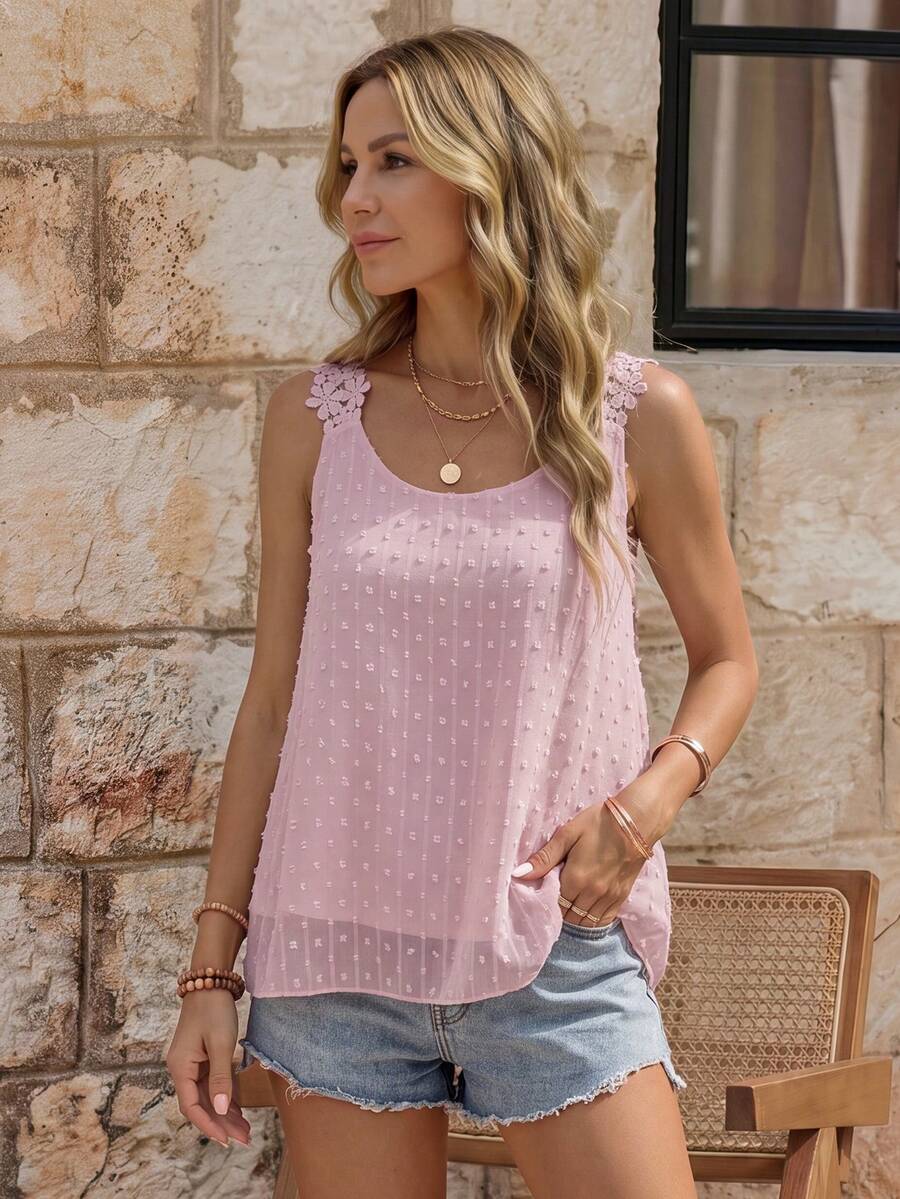 EMERY ROSE Women's Vacation Solid Color Loose Fashion Camisole - Pink - View 1