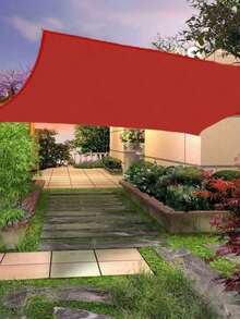 1pc Large Rectangular Waterproof Sun Shade Sail 98% UV Block Outdoor Patio Garden Pool Camping Awning Canopy With Installation Steel Cable Hardware Kit Heavy Duty Tear Resistant Durable Shade Cover For Yard Deck Balcony Carport Party Event Summer - Multicolor - View 2