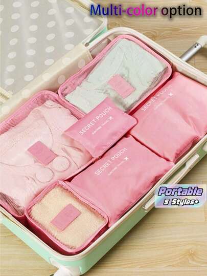 Set 6pcs/Set Organizer Koper Perjalanan Ukuran Kecil - Kubus Pengemas Ringan Multifungsi, Tas Organizer untuk Penyimpanan dan Pengemasan, Kubus Organizer Koper, Tas Organizer Serbaguna, Organizer Pengemasan yang Dapat Dikompresi, Tas Organizer Perjalanan
