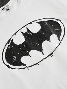 BATMAN X SHEIN Men Casual Bat Printed Tank Top For Summer, 2000s Style - White - View 3