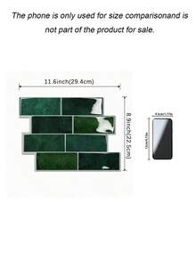 Green Waterproof Brick Texture 3D Wall Panels, Removable Self-Adhesive Wall Tile Stickers, Suitable For Kitchen Backsplash, Bathroom, And Holiday Decor - A13 - View 4