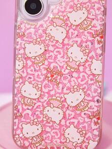 HELLO KITTY AND FRIENDS | Joivida 1個粉色亮片透明手機殼，可愛卡通滿版印花，防震TPU保護套，防指紋時尚保護，適合日常使用，相容於系列 - 彩色 - 查看 5