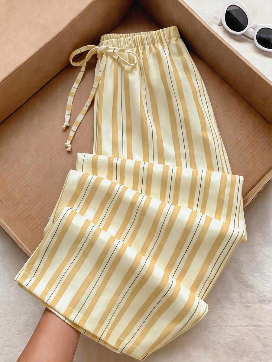 Comfortcana Women's Striped Casual Versatile Daily Wear Long Pants Vacation Holiday Blue And White Stripe Autumn Lounge - Multicolor - View 1
