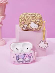 HELLO KITTY AND FRIENDS | Joivida 1個可愛卡通印花透明耳機保護殼適用於Pro，防震保護，附贈配套掛繩，青少年時尚配件，適合日常使用或作為有趣的禮物送給朋友 - 粉色 - 查看 5
