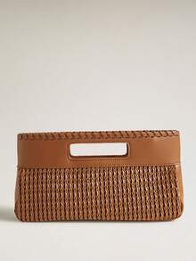 Wovira Women's Handbag Square Bag Handmade Woven Handmade Braided Old Money Style Minimalist Urban Fashion Suitable For Daily Commute Shopping Vacation - Brown - View 4