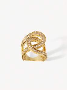 Opalesca Wrapped Track Ring - Gold - View 4
