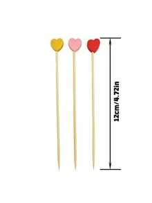 100 Pieces Of Cake Sticks, Fruit Sticks, In Various Colors, Decorative Party Cake Sticks, Suitable For Decorating Various Cakes, Desserts, Fruit Platters And For Party And Gathering Decorations. - View 7