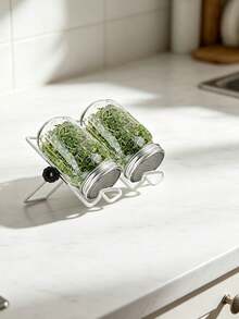 Reusable Stainless Steel Cover With A Bracket And Drainage Channel, Suitable For 86-Millimeter Wide-Mouth Mason Jars, Used For Planting Organic Alfalfa, Broccoli And Mung Bean Seeds. - Mason Jar - View 2