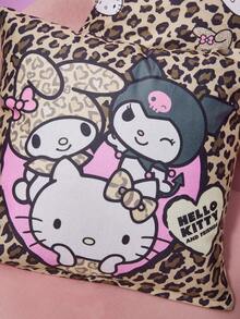 HELLO KITTY AND FRIENDS | Joivida 1個豹紋絨毛枕套，柔軟且可機洗，45x45cm正方形，拉鍊開口（不含填充物）。為您的沙發、床、客廳、宿舍打造大膽可愛的裝飾單品，或作為獨特的情人節禮物 - 1PC - 查看 2