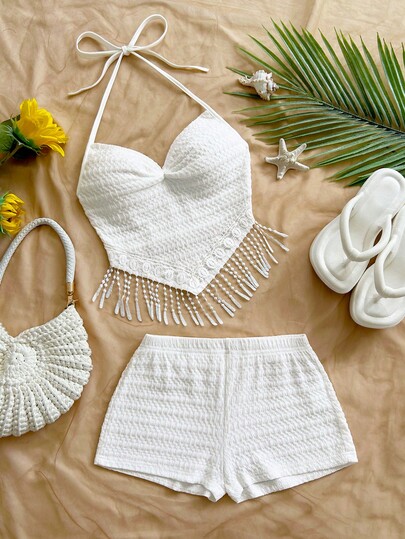 Soleia Spring/Summer New Back To School Casual Vacation Western Beach Wedding Guest Outfit Graduation Brunch Women's Clothing St. Patrick's Day Spring Break Easter Music Festival Elegant Bohemian Tropical Elegant Colorful Striped Spaghetti Strap Strap Women's 2-Piece Set