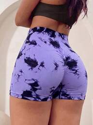 Easithlete Easithlete Women's Tie-Dye High-Waisted Seamless Sports Shorts For Daily Fitness