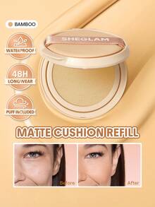 SHEGLAM Lock & Go Base de Maquillaje Cushion de Larga Duración (Recarga)-Bamboo - Bamboo - Ver 1
