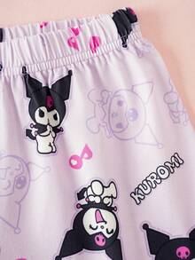 HELLO KITTY AND FRIENDS | SHEIN 女童卡通印花短袖上衣與短褲家居服 - 彩色 - 查看 6