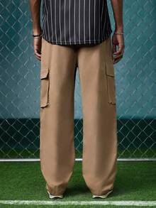 EVRINFINITE Men's Outdoor Casual Versatile Cargo Straight Leg Pants, Multi-Pocket Design, American Retro Fashion Workwear Trousers - Khaki - View 2