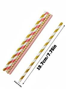 25/50/100 Pieces Of Paper Straws, In Various Colors, Decorative Party Straws, Suitable For Drinking Juices, Smoothies, Summer Cocktails And Various Parties And Gatherings. - color mixing - View 4