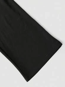 ROMWE MEN Street Life Pantalones de chándal casuales para hombre talla grande con estampado de cruz y cintura con cordón - Negro - Ver 3