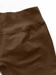 Easithlete Easithlete Women's Seamless Casual Soft Daily Wear Sports Shorts Gym Training Brown Summer - Brown - View 6