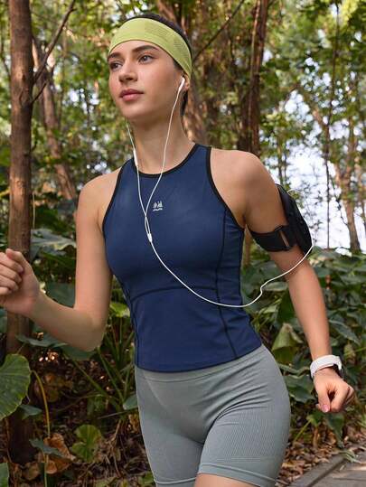 In My Nature Women's Colorblock Tank Top All Season Hiking Outdoor Running Workout Navy Blue
