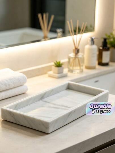 ถาดหินอ่อนสำหรับห้องน้ำ ชุดถาด 2 ชิ้น ทำจากซิลิโคน มีลวดลายหินอ่อนสีขาว เหมาะสำหรับห้องน้ำ อ่างอาบน้ำ อ่างล้างจาน และถาดซิลิโคนห้องน้ำ