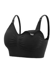 SHEIN Maternity 5pack Solid Ruched Nursing Bra For Mother - Multicolor - View 13