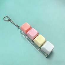 One Adult Keyboard Fingertip Toy, Clicker Toy, Bag Charm, Four-In-One Keyboard Fingertip Keychain, Cube Mechanical Key Clicker, Stress-Relieving Gift, Suitable For Passing Time In The Office, School, Or At Home. It Can Be Hung On Wallets, Bags, Clothes, Doors, Windows, Or Walls, And Can Be Carried To The Office Or On Trips. - Multicolor - View 9
