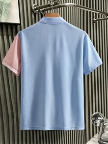 Manfinity CasualCool 男士多色拼接休閒 Polo 衫 - 彩色 - 查看 2