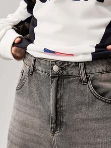 Men's Pockets Loose Wide Leg Casual Versatile Denim Shorts Grey Jean Shorts Men - Light Grey - View 8