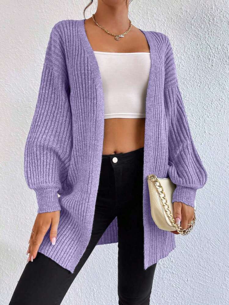 EURMUSE Casual Versatile Solid Color Dropped Shoulder Loose Cardigan,Cardigans For Women,Long Cardigans Woman,Petite Cardigans,Cardigans - Lilac Purple - View 6