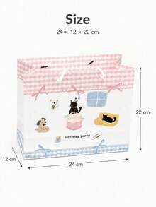 Joivida Cute Cartoon Animal Portable Gift Paper Tote Bags, Lovely Rabbit Bear Cat Print Handheld Packaging Bag With Colorful Confetti Dot, Enjoy Life Letter Print Storage Bag For Birthday Party Favors, Wedding, Graduation, Holiday Gift Wrap - View 12
