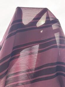 Comfortcana Plus Size Casual Versatile Striped Drawstring Waist Long Pants For Daily Wear - Watermelon Pink - View 7