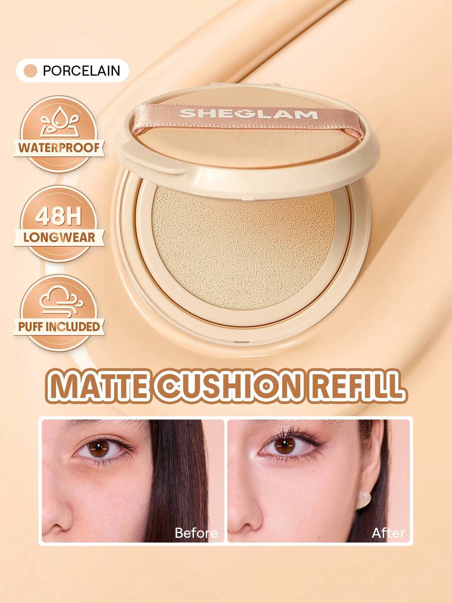 SHEGLAM Lock & Go 持久氣墊粉底(補充裝)-Porcelain - 瓷 - 查看 1