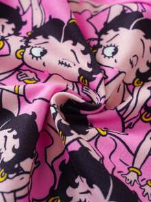 Betty Boop x SHEIN Women's Cartoon Print Casual Daily Hipster Panties - Pink - View 7