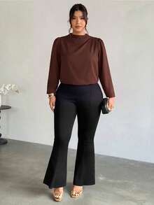 Firerie Elegant Traditional 1920s Office Formal Shoulder Ruffle Petal Sleeve Long Sleeve Brown Blouse Vintage Pullover Shirt Autumn Women Teachers' Day - Brown - View 6