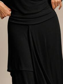 COSMINA Rok Wanita Elegan dengan Hem Asimetris, Cocok untuk Semua Musim Semi dan Musim Panas, Serbaguna untuk Perjalanan, Kantor, Sehari-hari, Kencan, Liburan, dan Kasual - Hitam - View 4