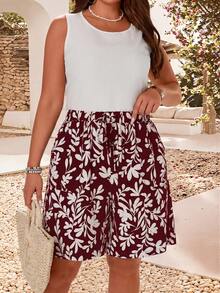 EMERY ROSE Shorts rectos con textura a rayas, cintura elástica con cordón y bolsillos para mujer de talla grande - Burdeos - Ver 5