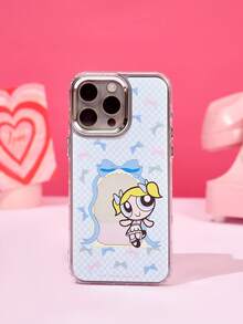 THE POWERPUFF GIRLS X Joivida 1Pc Dual-In-1 Film Phone Case Of An Anime Character - Multicolor - View 2