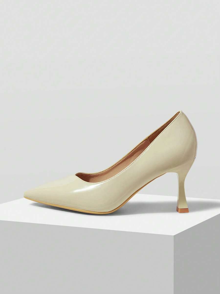 MOTF PREMIUM ELEGANT, SIMPLE AND GENEROUS, FASHIONABLE AND VERSATILE, CASUAL WORKPLACE COMMUTER WOMEN'S HIGH-HEELED SHOES - Apricot. - View 2