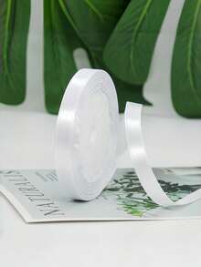 22公尺 6mm 1cm 1.5cm 2cm 2.5cm 4cm 白色純色緞面絲帶，25碼手工布料緞帶，適用禮品包裝、花束、婚禮派對裝飾 - 彩色 - 查看 11