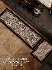 SHEIN 1 Pieza Alfombra de cocina con patrón de cuadros, alfombra de gel antifatiga, alfombra absorbente de cocina, alfombra de goma suave y sencilla para la cocina, el baño, la entrada y la lavandería - Multicolor - Ver 4