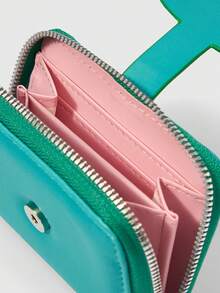 HELLO KITTY AND FRIENDS | SHEIN Dompet Penyimpanan Uang Receh Portabel Bergaya Hijau - Hijau - View 5
