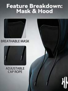 Manfinity Homme Men's Casual Versatile Long Sleeve Hooded Sun Protection Top - Black - View 8