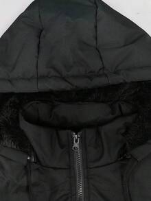 Manfinity Homme Men's Winter Casual Versatile Sleeveless Hooded Jacket - Black - View 4