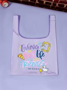FRIENDS X Joivida 1 buah Tas Tote Lipat Kapasitas Besar yang Dapat Digunakan Kembali untuk Wanita, Serbaguna untuk Bepergian, Berbelanja, Mudah Dibuka dan Ditutup, Multifungsi untuk Berbagai Acara, & Nyaman, Serbaguna Kembali Menjadi Ransel Sekolah, Tas Sekolah, Kapasitas Besar, Ringan - Biru muda - View 5