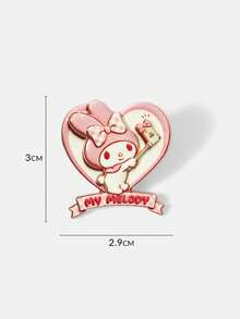 HELLO KITTY AND FRIENDS | SHEIN زوج من دبابيس الزينة الجديدة بتصميم كرتوني مبتكر مطبوع بنمط حيوانات، تصميم مشترك مع IP، لطيفة وشخصية، بسيطة وأنيقة - وردي - مشاهدة 8