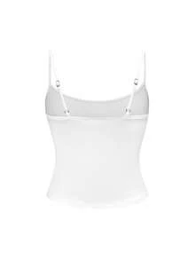 ROMWE Grunge Punk Women's Letter Print Casual Versatile Daily Wear Camisole Tank Top - White - View 2